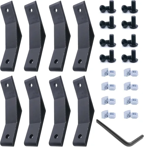 Miniatura 21 de 20 juegos de conectores de perfil de aluminio serie 1010, 20 soportes de esquina 1010, 40 tuercas en T, 40 tornillos hexagonales y 1 llave