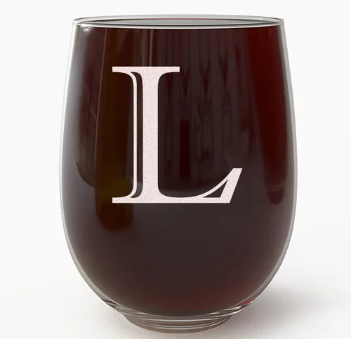 Miniatura 12 de Copa de vino grabada con monograma de 17 onzas sin tallo (letra A) A-Z, regalos personalizados para mujeres, copas de vino personalizadas, regalo