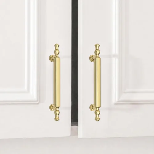 Goldenwarm Paquete de 5 tiradores de gabinete dorados de 3 pulgadas, manijas de cajón de cocina, accesorios de tocador de aleación de zinc para