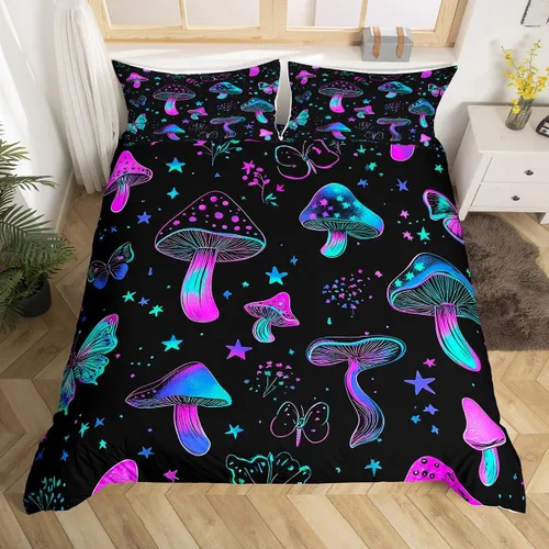 Miniatura 25 de Juego de ropa de cama de oso rústico tamaño individual para mujeres adultas, funda de edredón con estampado de oso salvaje y animales salvajes