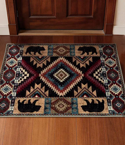 YIHOUSE Alfombra de entrada occidental de 2 x 3 pies, alfombra rústica lavable, antideslizante, ultrafina para cocina, vestíbulo, lavandería,