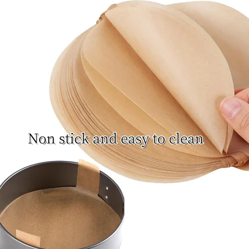 Miniatura 4 de 150 piezas de papel pergamino redondos precortados círculos para tartas forros antiadherentes para hornear papel circular con pestañas de fácil
