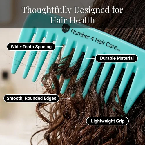 Miniatura 3 de Peine desenredante para cabello, cepillo de cabello para cabello húmedo y seco, peine de dientes anchos 2 en 1 para damas, hombres y niños