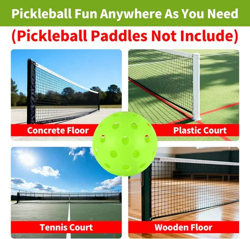 Miniatura 6 de 4/6/12/20/50/100 bolas de pickleball, bolas de pickleball de 40 agujeros para exteriores, juego de bolas de pepinillo espaciadas de precisión de 100