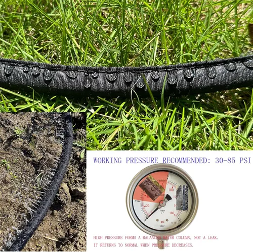 Miniatura 6 de Hlinker Manguera de remojo plana de 15 pies para camas de jardín, manguera de riego por goteo constante enlazable de 15 pies y 1/2 pulgadas, ahorra
