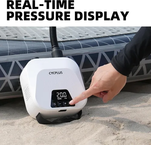 Miniatura 7 de CYCPLUS 20PSI High Pressure Smart SUP Air Pump, Rechargeable Battery-Powered, Intelligent Dual Stage Inflation & Deflation, Auto-Off Air Pump for