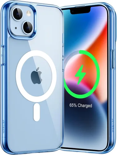 Miniatura 13 de JETech Funda magnética para iPhone 14 de 6.1 pulgadas, compatible con carga inalámbrica MagSafe, a prueba de golpes, parte trasera transparente