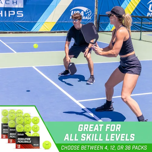Miniatura 6 de GoSports GS 40 Pelotas de Pickleball - Paquete de 4, 12 o 36 pelotas de Pickleball reguladas aprobadas por USAPA Paquete de 36 - Verde neón