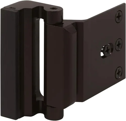 Prime-Line U 11126 Cerradura de refuerzo de puerta – Añade alta seguridad adicional a tu hogar y evita la entrada no autorizada – Tope de 3