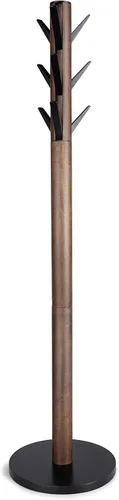 Umbra Perchero de solapa, colgador de ropa, paraguas y organizador de sombreros, ideal para entrada, negro/nogal (320361-048)