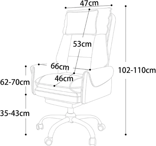 Miniatura 2 de Ergonomic Big & Tall Pu Leather Office Chair, High Back Wide Desk Chair with Wheels & Retractable Footrest, Comfortable Executive Computer Chair