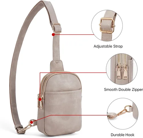 Miniatura 5 de CORALDAISY Fanny Pack Crossbody Bags for Women Fanny Packs for Women Sling Bag Belt Bag for Women cross body bag purses for women Vegan Leather