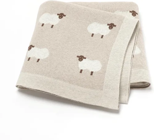 Miniatura 15 de Hadetoto Mantas de bebé para niños y niñas, mantas de algodón de punto para recién nacidos, manta de recepción de ganchillo neutro, esenciales