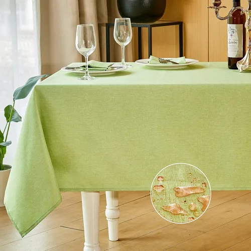 Miniatura 7 de Mebakuk Mantel Rectangular de Lino Estilo Granja, Impermeable, Anti-encogimiento, Suave y Resistente a las Arrugas, Cubierta de Mesa Decorativa
