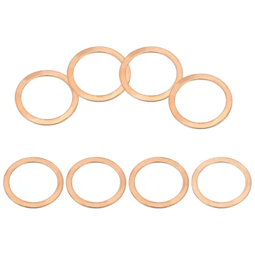 Miniatura 9 de PATIKIL Anilla de arandela de cobre M4, 25 piezas, 4mm ID 8mm OD 1mm de espesor, arandela plana métrica de sello de cobre para tornillos, pernos