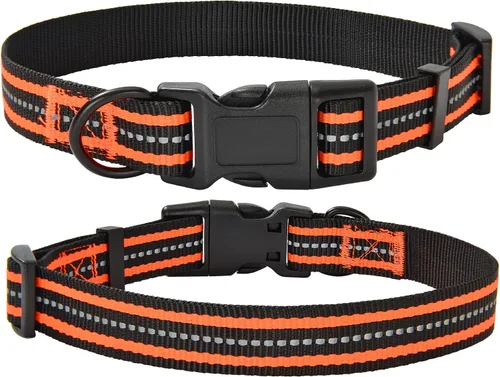 Miniatura 15 de Mile High Life Collar para perro Collares reflectantes de nailon para perros Collares ligeros para cachorros Collares rosados para perros 3
