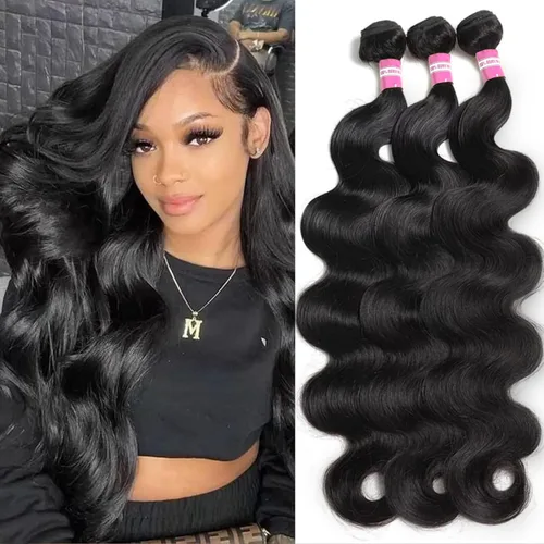 Miniatura 41 de DMKEEP Extensiones de cabello humano ondulado con cierre, 12, 14, 16+10 pulgadas, 100% cabello virgen brasileño sin procesar, 3 paquetes con cierre