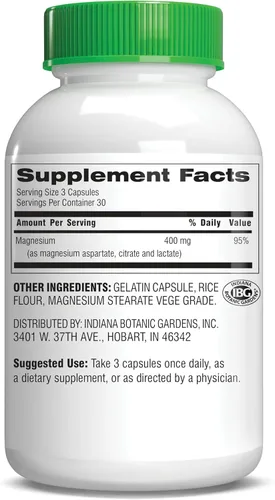 Miniatura 2 de Botanic Choice Triple ventaja de magnesio - Suplemento complejo de citrato de aspartato de magnesio y lactato para la salud nerviosa, digestiva
