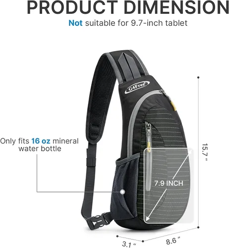 Miniatura 4 de G4Free - Bolso bandolera para hombres y mujeres, mochila pequeña para el pecho y el hombro, ligera, para viajes, actividades al aire libre y Negro