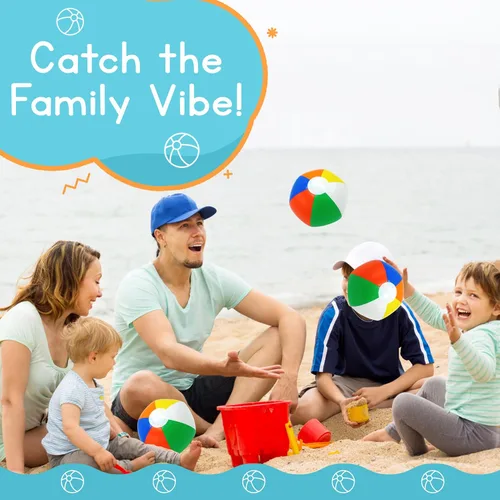 Miniatura 2 de 4E's Novelty Paquete de mini bolas de playa a granel – 28/50/100 piezas – Recuerdos de fiesta de verano en la piscina para niños, juguetes inflables