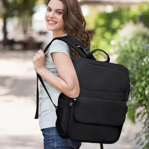 Miniatura 9 de miss fong Mochila para Pañales - Bolsa de Pañales para Bebé Mochila de Viaje para Pañales con Almohadilla Cambiadora de Pañales Mochila para Bebé