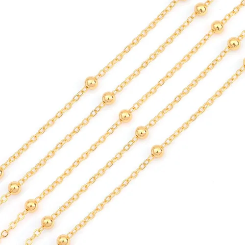 Miniatura 14 de Beadia - Cadenas ovales bañadas en oro de 18 quilates de 5 mm y 1 metro para la fabricación de joyas Cadena ovalada O