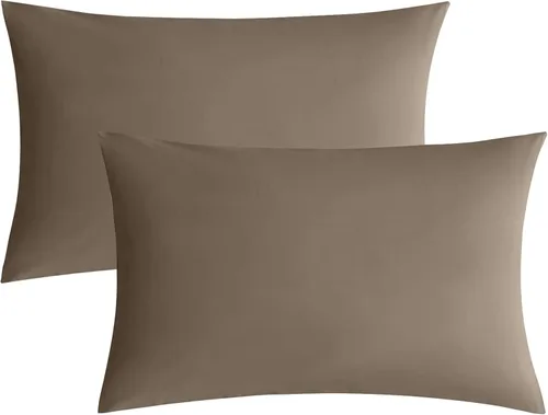 Miniatura 27 de JELLYMONI Juego de 2 fundas de almohada estándar de algodón lavado con textura similar al lino, color ámbar naranja de 20 x 26 pulgadas, fundas