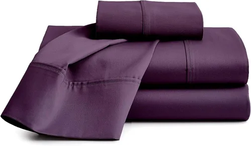 Miniatura 12 de Sábanas de cama 100% algodón orgánico de bolsillo extra profundo, tamaño individual, color burdeos, sábanas orgánicas de 1000 hilos, sábanas