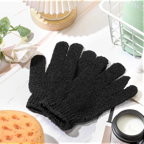 Miniatura 5 de Ramede Paquete de 30 pares de guantes exfoliantes de doble cara de nailon coloridos para ducha para hombres y mujeres, spa de belleza, masaje