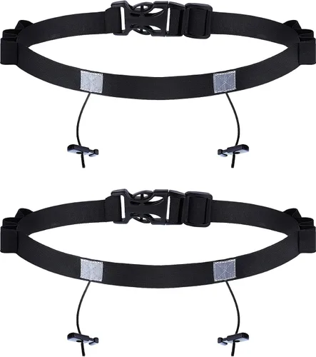 JOVITEC Cinturón de número de carrera de 2 piezas con 6 bucles de gel para correr, ciclismo, triatlón, maratón