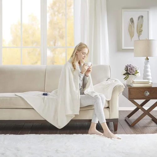 Miniatura 27 de Manta eléctrica térmica Beautyrest para clima frío, manta térmica de calentamiento rápido, apagado automático, prácticamente cero EMF, configuración