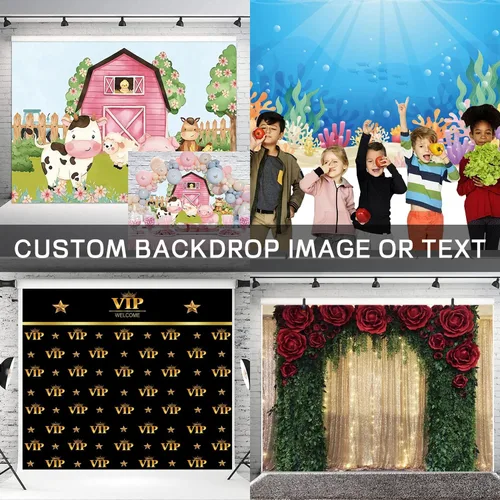 Miniatura 3 de Telón de fondo personalizado de 5x4 pies, telones de fondo personalizados, diseño personalizado con tus propias fotos, texto, logo, decoración
