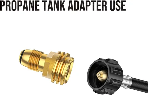 Miniatura 5 de Manguera de extensión de tanque de propano de 12 pies con indicador y adaptador de tanque de propano, para tanque de propano de 100 libras