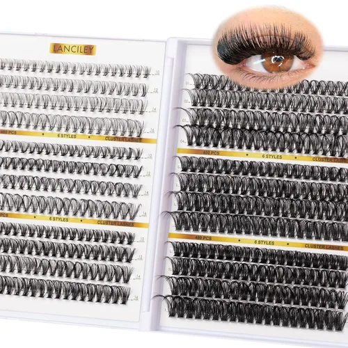 Miniatura 8 de Racimos de pestañas 144 piezas, racimos de pestañas de volumen 10-16MM, DIY, pestañas individuales rizadas en racimo, pestañas manga, racimos