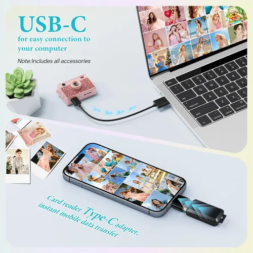 Miniatura 6 de Mini cámara – Mini cámara digital 2K con tarjeta de 16 GB, batería de larga duración, vlog de viaje y sesión de fotos en cualquier momento, Oro rosa