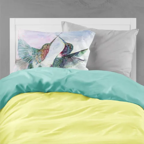 Miniatura 2 de Caroline's Treasures 8968PILLOWCASE - Funda de almohada de tela de combate de colibríes, ligera, súper suave, fácil de cuidar, decorativa, funda