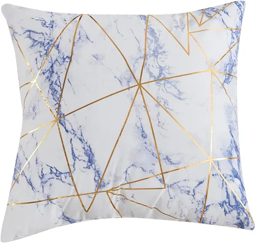 Miniatura 12 de Elegant Comfort Juego de edredón reversible de 10 piezas, estampado de mármol, almohada decorativa y sábana bajera con bolsillos inteligentes, Azul