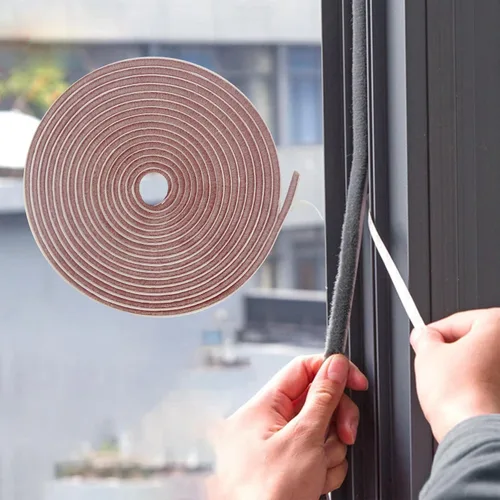 Miniatura 17 de Bruiefpap Burlete impermeable de 16.5 pies para puertas y ventanas, sello de puerta autoinsonorizante, aislamiento de puerta para correderas, Gris