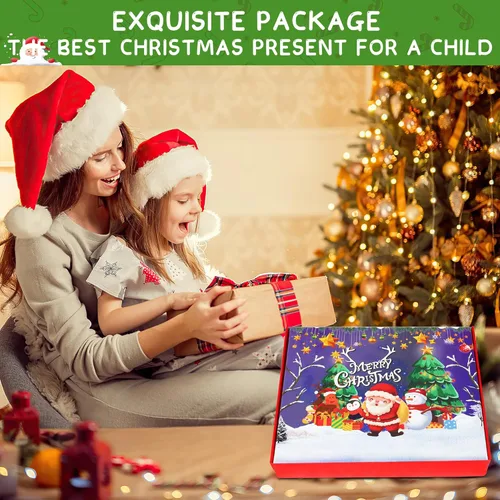 Miniatura 6 de Onekka Árbol de Navidad de fieltro para niños pequeños con 32 adornos desmontables + calendario de Adviento de muñeco de nieve, 3.2 pies, mi primer