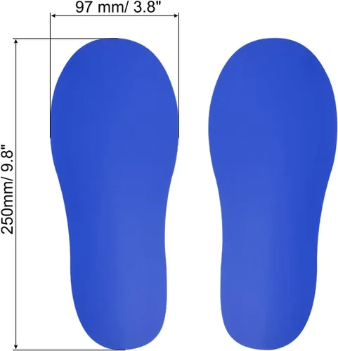 Miniatura 2 de PATIKIL Adhesivo de huellas de 10 x 4, 4 pares de zapatos de PVC para decoración de clase, guía de escaleras, color azul
