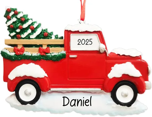 Miniatura 7 de Adorno de Navidad personalizado para automóvil eléctrico 2026 Decoración de árbol de Navidad de automóvil eléctrico rojo personalizado con nombre