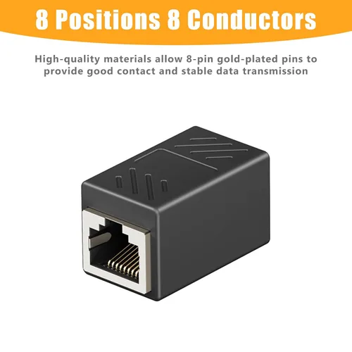 Miniatura 5 de Uvital Adaptador RJ11 a RJ45, 1 paquete RJ45 hembra a RJ11 macho para teléfono fijo, adaptador de conector de teléfono negro a Ethernet con cable