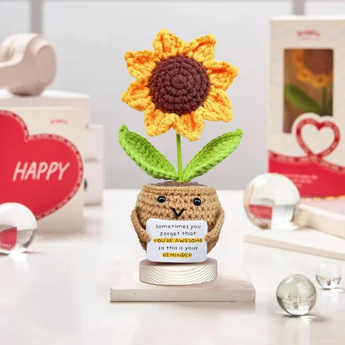 Miniatura 7 de Gossby - Regalo Inspirador para Mujeres - Girasol Positivo Tejido a Mano - A veces Olvidas Que Eres Increíble - Regalo de Navidad, Cumpleaños, A