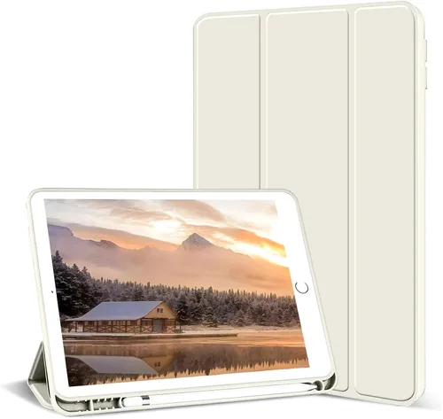 Miniatura 9 de Aoub Funda para iPad de 9ª/8ª/7ª generación de 10.2 pulgadas, apagado automático/activación delgada, ligera, triple soporte, funda trasera de TPU