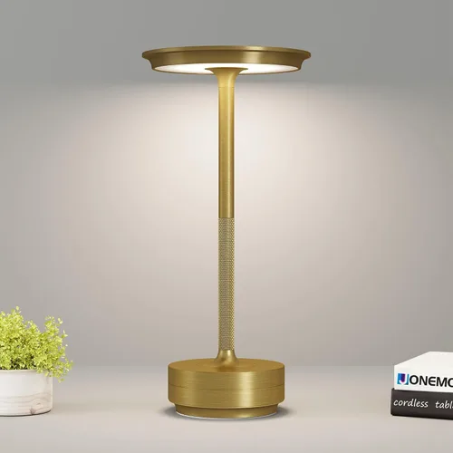 Miniatura 10 de Lámpara de mesa inalámbrica, luz LED de mesa recargable con 3 ajustes de temperatura, atenuación continua, batería de 5000 mAh, USB-C, memoria