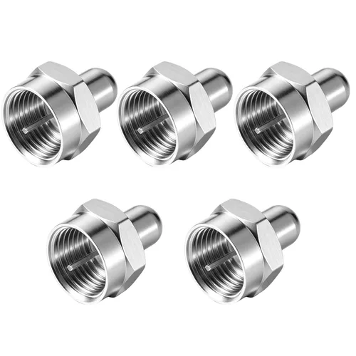Miniatura 10 de Tapa coaxial, terminador de 75 ohmios, paquete de 10, tapas de terminador coaxial para puertos en divisor, AMP, cable coaxial, antena de TV, placas
