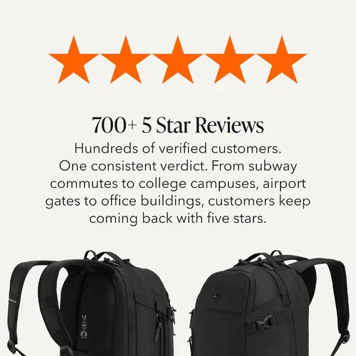 Miniatura 8 de SwissGear Mochila de viaje híbrida de 30 L, se adapta a portátiles de 15 pulgadas, para hombres y mujeres, color negro