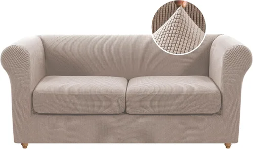Miniatura 10 de Funda para silla Chesterfield de 2 piezas para sofá de 1 cojín, fundas para silla de brazo alto, 1 asiento, alta elasticidad, lavable, protector