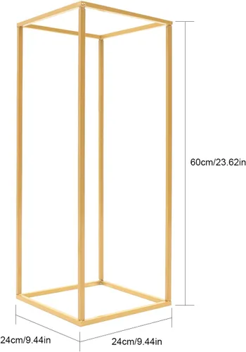 Miniatura 5 de 4 piezas de jarrón de metal con forma de columna, soporte geométrico para centros de mesa para el hogar, fiesta, boda, decoración de mesa