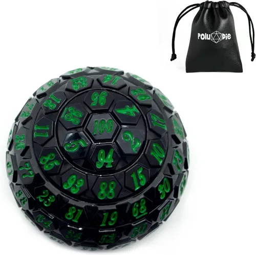 Miniatura 20 de Dados poliédricos de 100 caras, dados de juego individuales D100, cubo de 100 lados con bolsa negra, dado D100 de 1.890 in